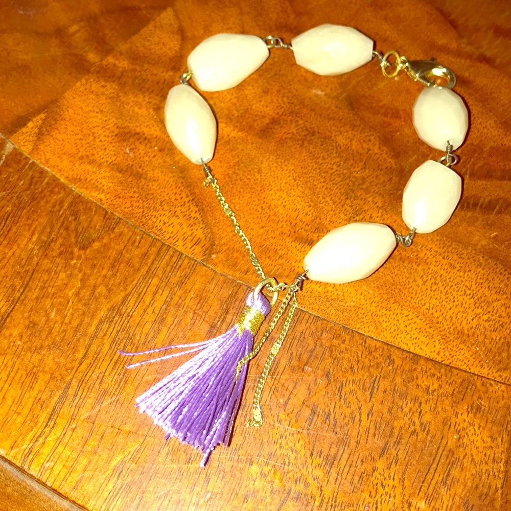 New Handmade Amanda Sanchez bracelet neutral tassel